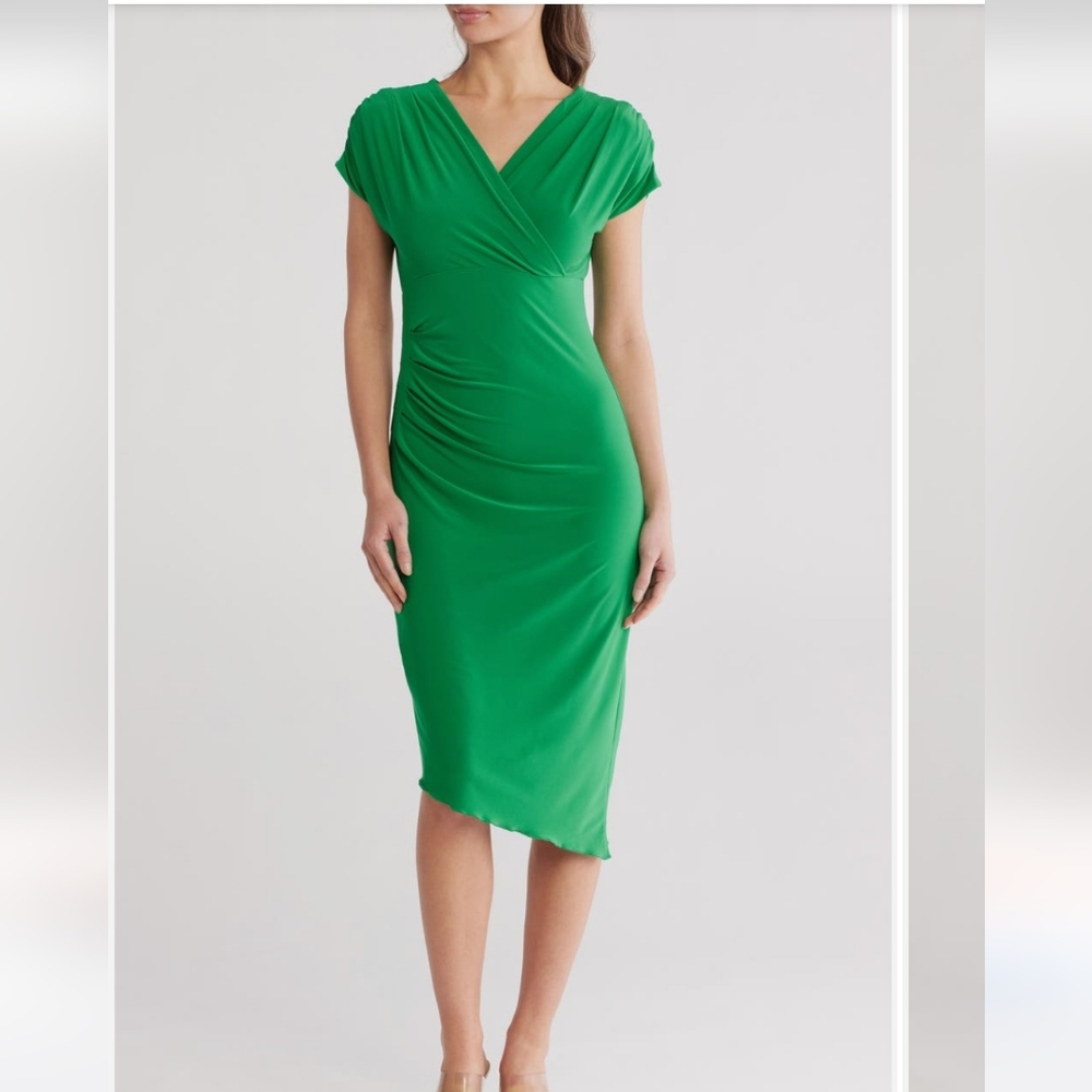 Vince Camuto Asymmetrical Kelly Green Dress